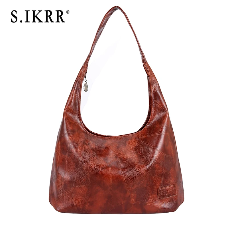 

S.IKRR Retro Shoulder Messenger Bag Women Luxury Fashion Soft PU Large Crossbody Bags For Women 2020 New Luxury Handbags Big Bag