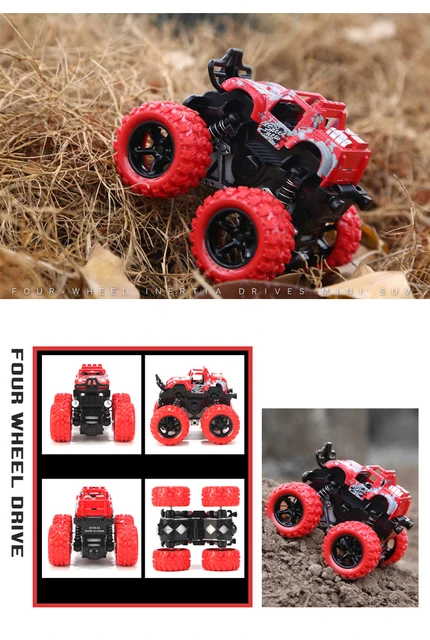 1:36 Mini Inertia Four-Wheel-Drive off-Road Vehicle Children Simulation Model Car Pull Back Stunt Car Boy Toy Car for Gift 6