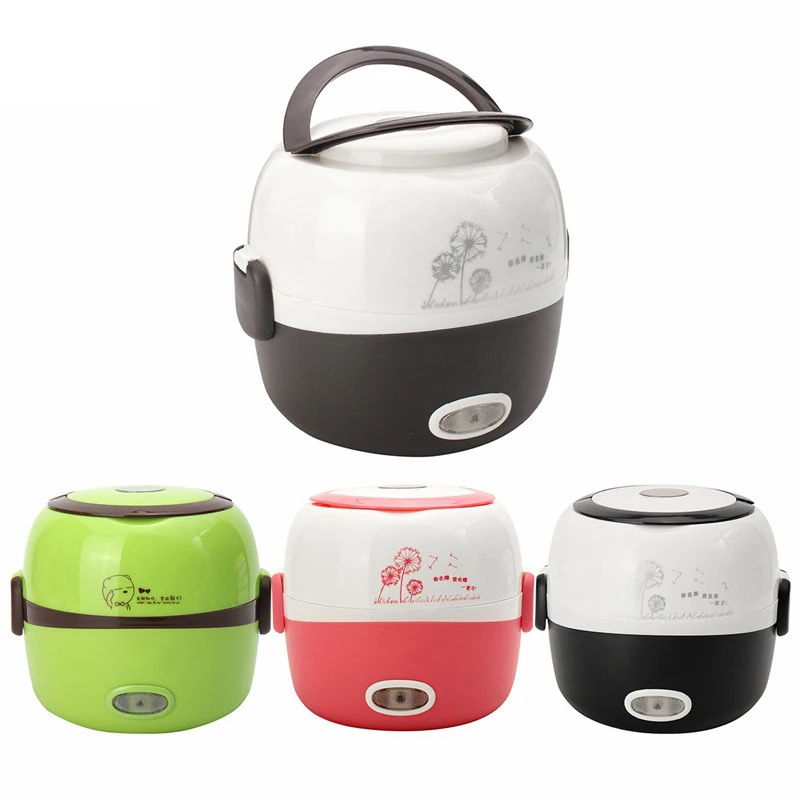 

Portable Electric Rice Cooker 1.3L Insulation Heating Electric Lunchbox 2 Layers Steamer Multifunction Automatic Food Container