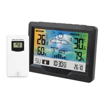 

Table Clock Digital Alarm Watch Calendar Temperature Humidity Meter Wireless Sensor Wall Desk Electronic Clocks
