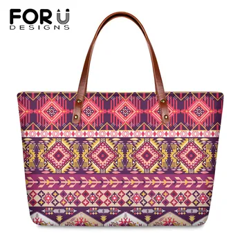 

FORUDESIGNS Brand Designer Ladies Large Handbags Ethnic Pattern Women Casual Shoulder Bag Luxury Female Tote BagsBolsa Femininas