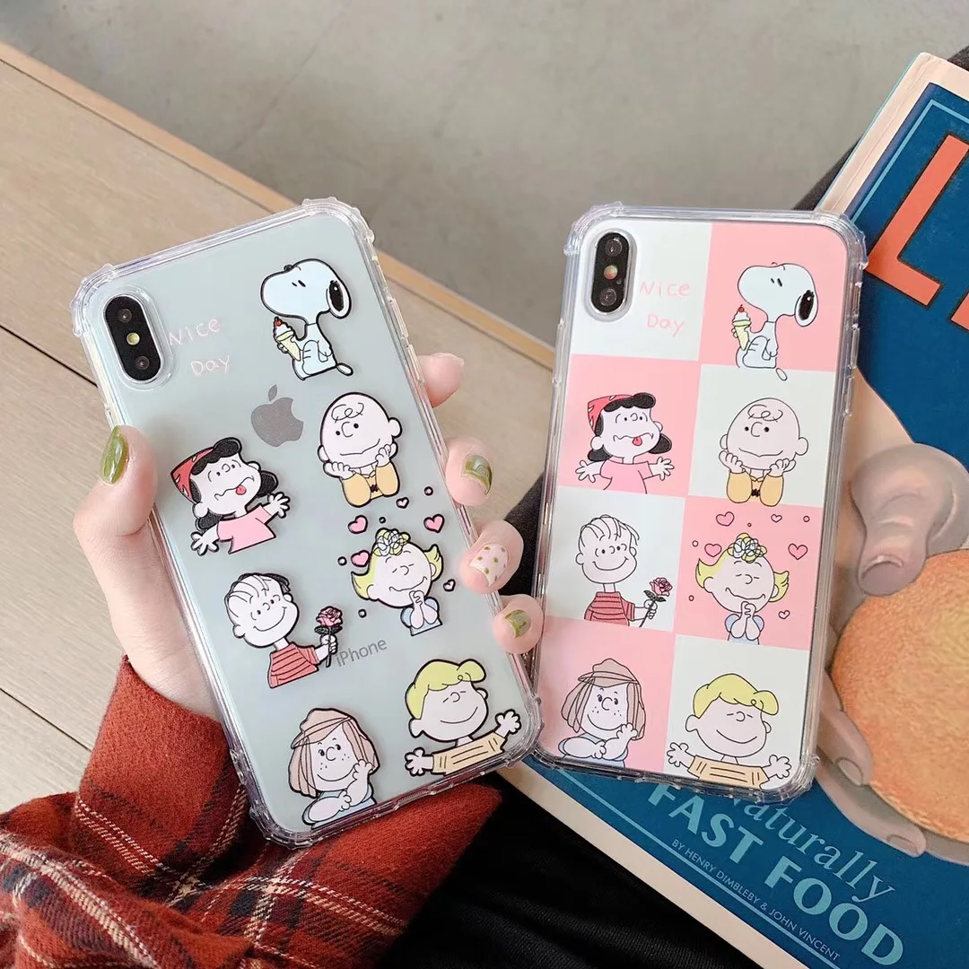 INS горячий мультфильм аниме арахис Charlie коричневый Lucy чехол для iPhone X XS MAX XR 7 8 6s Plus