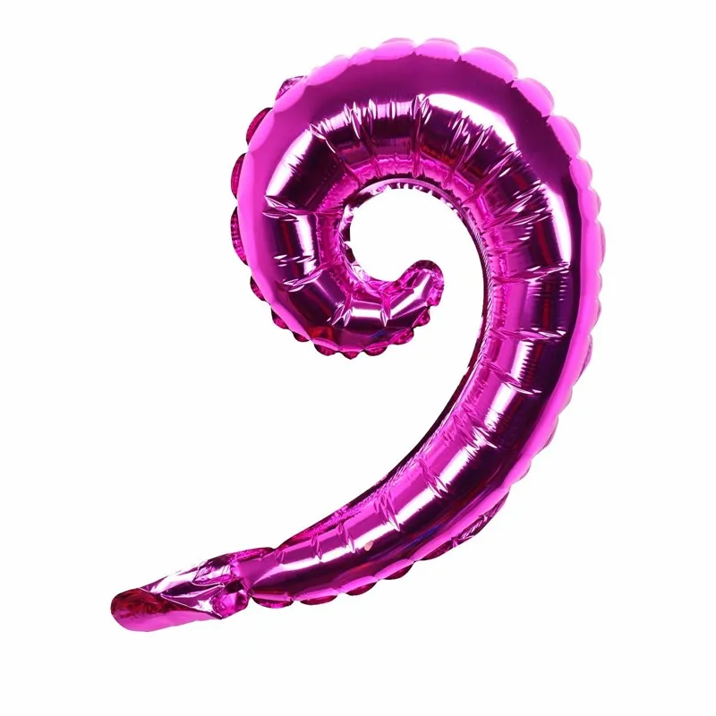 10 шт. радужные яркие цвета спиральные волнистые воздушные шары из фольги семейные украшения для дня рождения, свадьбы, вечеринки детские надувные игрушки - Цвет: rose red