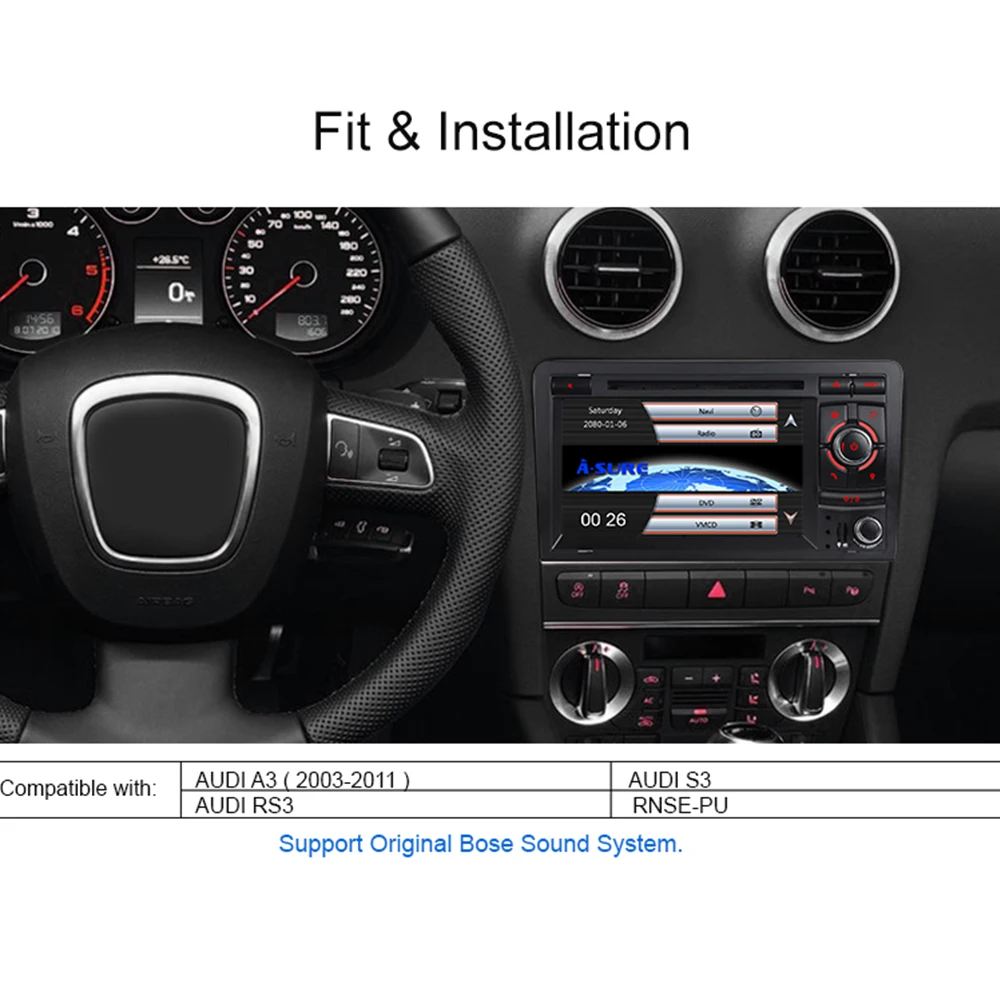 Best A-Sure 2 Din Car Auto Radio DVD Player GPS Stereo Navigation For Audi TT MK2 2006-2009 3G Bluetooth SWC RDS DAB+ VMCD Multimedia 2 Best A-Sure 2 Din Car Auto Radio DVD Player GPS Stereo Navigation For Audi TT MK2 2006-2009 3G Bluetooth SWC RDS DAB+ VMCD Multimedia 2