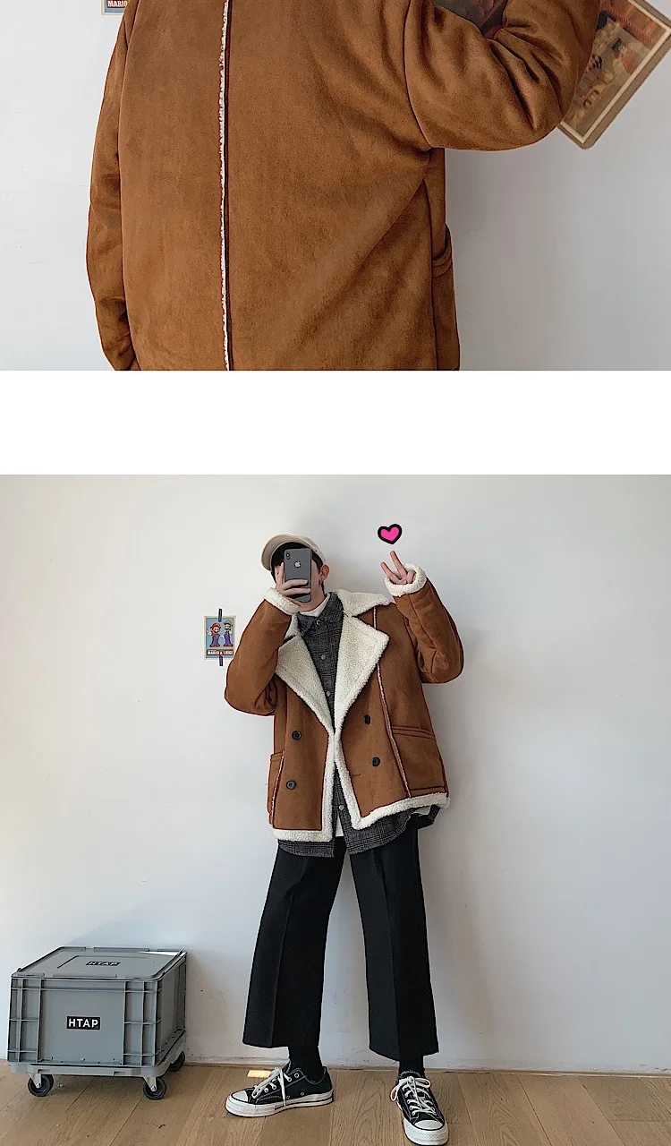 Зимнее Новое меховое цельное пальто, модное повседневное двубортное хлопковое пальто из овчины с лацканами, желтый, черный, белый, коричневый