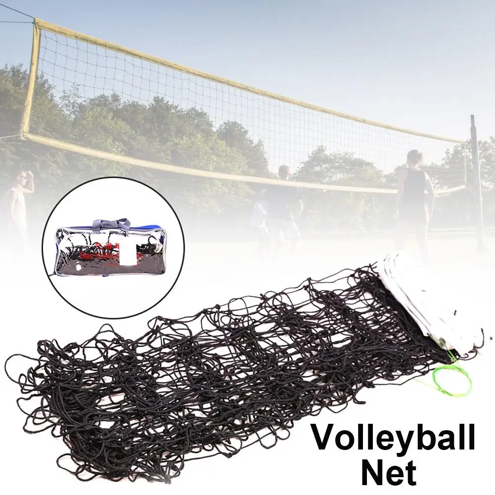 Standard 9.5x1m Portable Outdoor Indoor Beach Volleyball Game Competition Net Outdoor Badminton Tennis Net Wax Rope Mesh