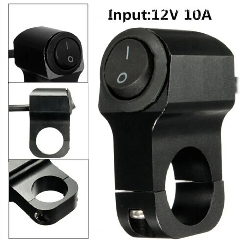 10А 1-100 в мотоциклетный противотуманный светильник 7/" 22 мм руль Электрический мотоцикл руль выключен переключатель Черный алюминиевый сплав