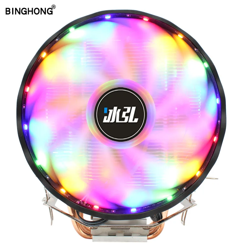 

BINGHOIN 4 Heat Pipes CPU Cooler RGB 120mm PWM 4Pin Quiet CPU Cooling Fan For Intel LGA 1150 1151 1155 1366 AMD AM2 AM3 AM4