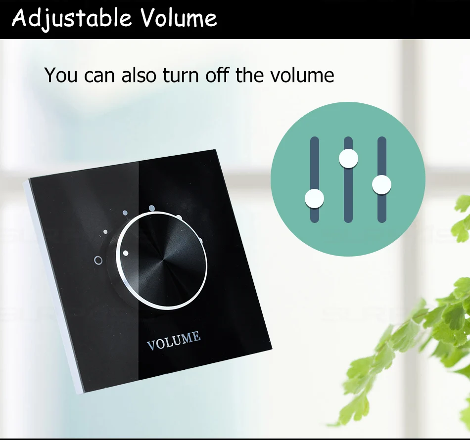 fixa, controlador de música, amplificador, Home Deco, Volume Up, 2 canais, 5 Ajuste