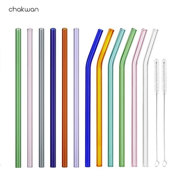 

4Pcs Glass Straws Reusable Drinking Glass Tube Eco-friendly With Brush set For Smoothies Tea Juice Events Party Favors Supplies