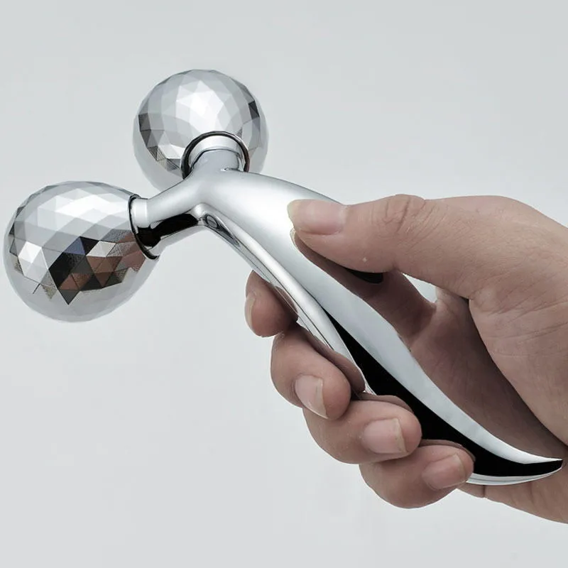  Silver 3D Roller Massager Full Body Shape 360 Rotate Lifting Wrinkle Remover Facial Massage Face Li