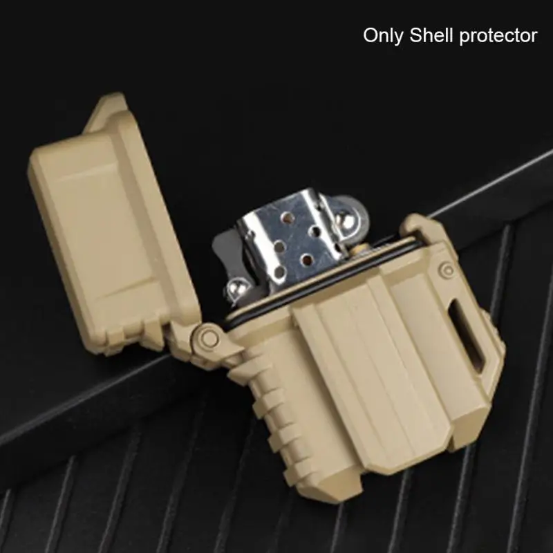 

1pc liner waterproof lighter shell anti-drop protection kerosene gasoline lighter locker container shell strip leakage