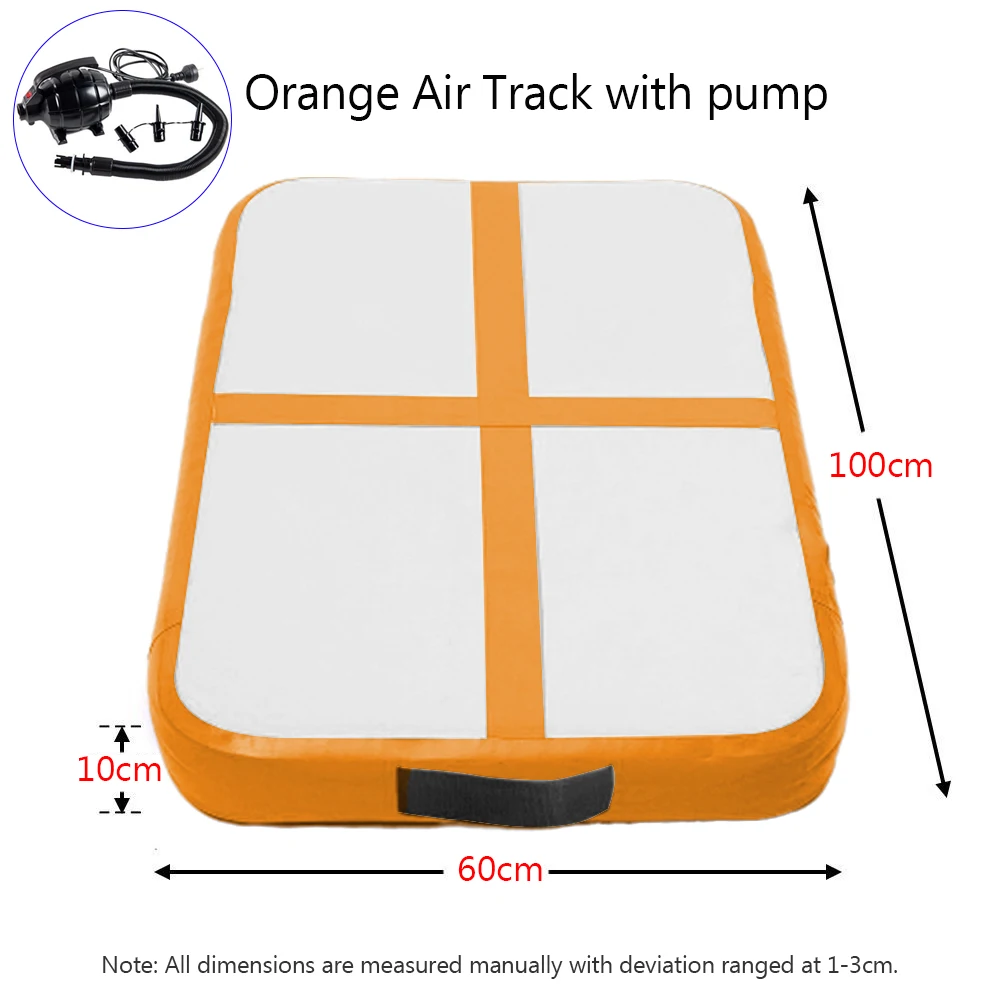 ORANGE with Pump 1 м детский надувной батут, надувной батут для гимнастики, пола, гимнастики, гимнастики, йоги, матрас для парка/пляжа/воды/домашнего использования - Цвет: ORANGE with Pump