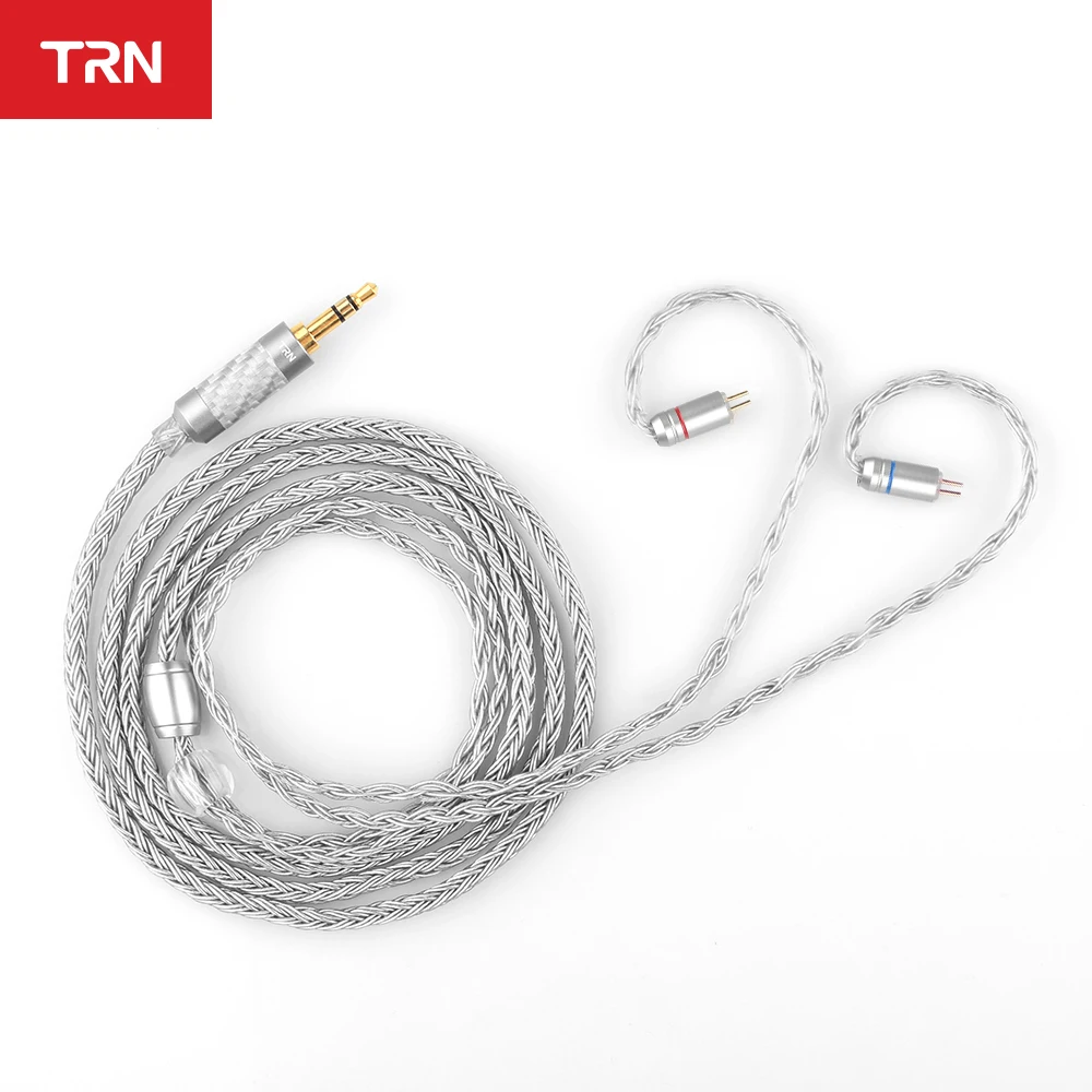  TRN T2 16 Core Silver Plated HIFI Upgrade Cable 3.5/2.5/4.4mm Plug MMCX/2Pin For TRN TFZ KZZSN/ZS10