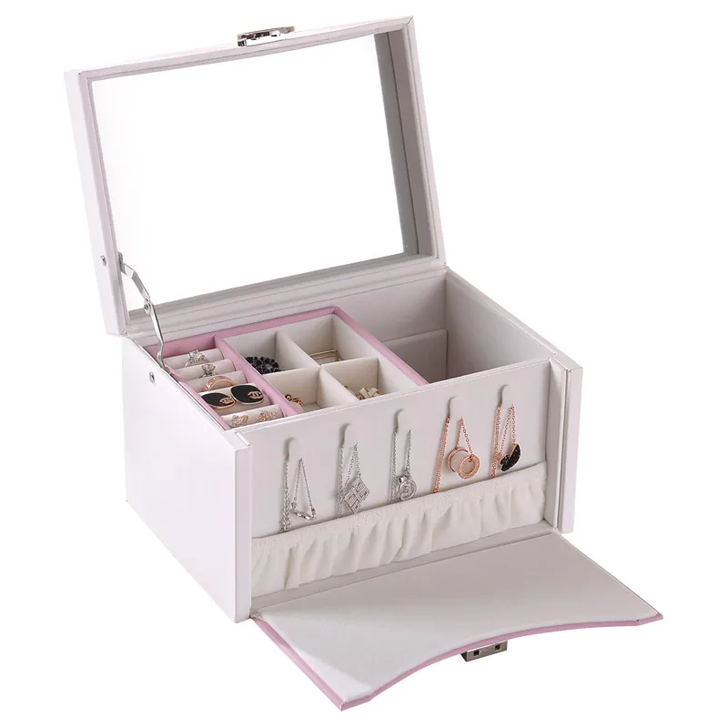 

Handbag Jewelry Storage Box De Maquillaje For Girls Ring Earrings Storage Box Portable Jewelry Organizer For Gifts Display Cases