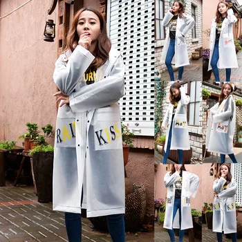 

Women Raincoat Transparent EVA Adult Protective Anti-Dust Rainwear Outdoor Camping Windproof Waterproof Hooded Rain Coat #R30