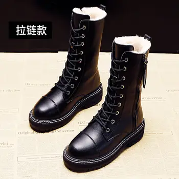 

2020 New Winter Plus Velvet Snow Boots Martin Boots Women Fashion Waterproof Non-slip Flat-bottomed Boots