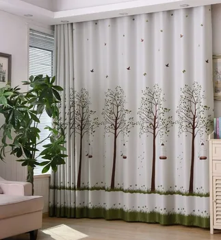 

Custom Fresh Big Tree Curtain Blackout Curtains for Living Room Bedroom Floor To Ceiling Window Simple and Modern