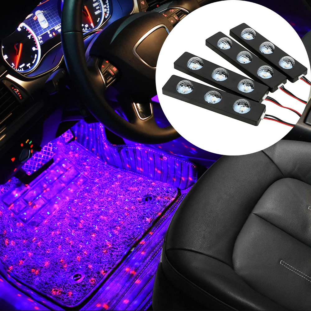 

RGB Music Rhythm Auto Interior Lamp Flash Strobe Controller Touch and Sound Control Car USB LED Atmosphere Starry Lights