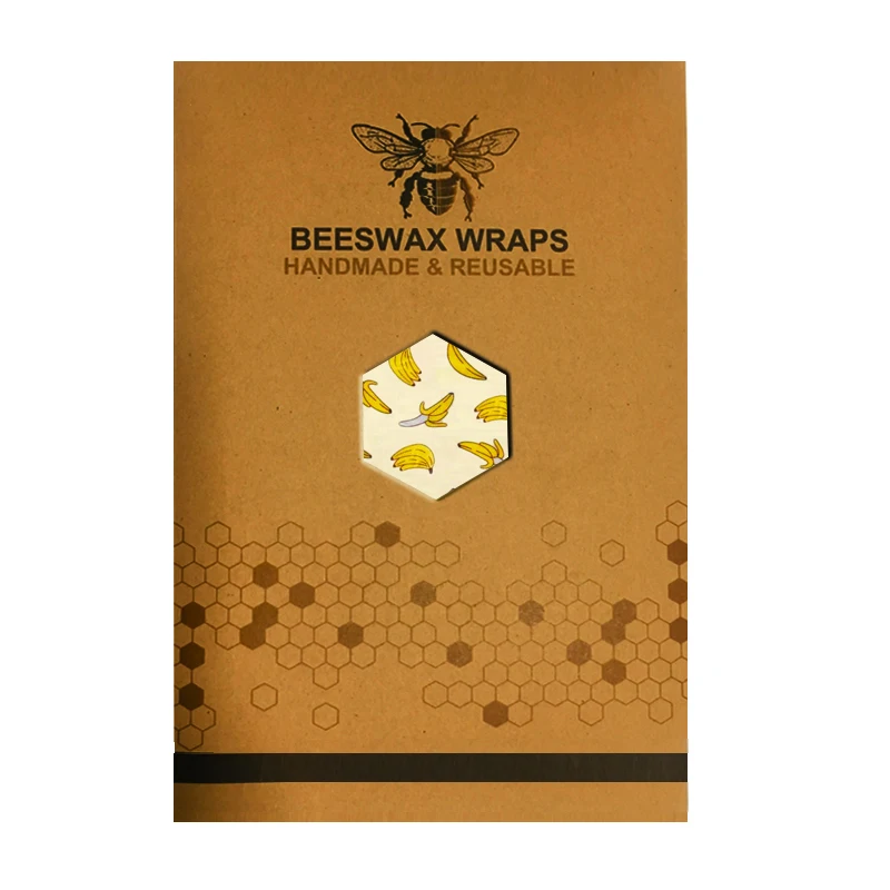 3Pcs Set banana Экологичная многоразовая пищевая обертка s Пищевая свежесть хранение органический пчелиный воск ткань обертка на заказ узор - Цвет: 3Pcs Set banana