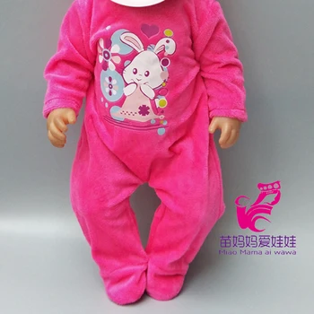 

doll clothes for 17inch baby doll winter coat fur jumpsuit for 18" 43cm newborn baby doll clothes wear kids girl new year gift