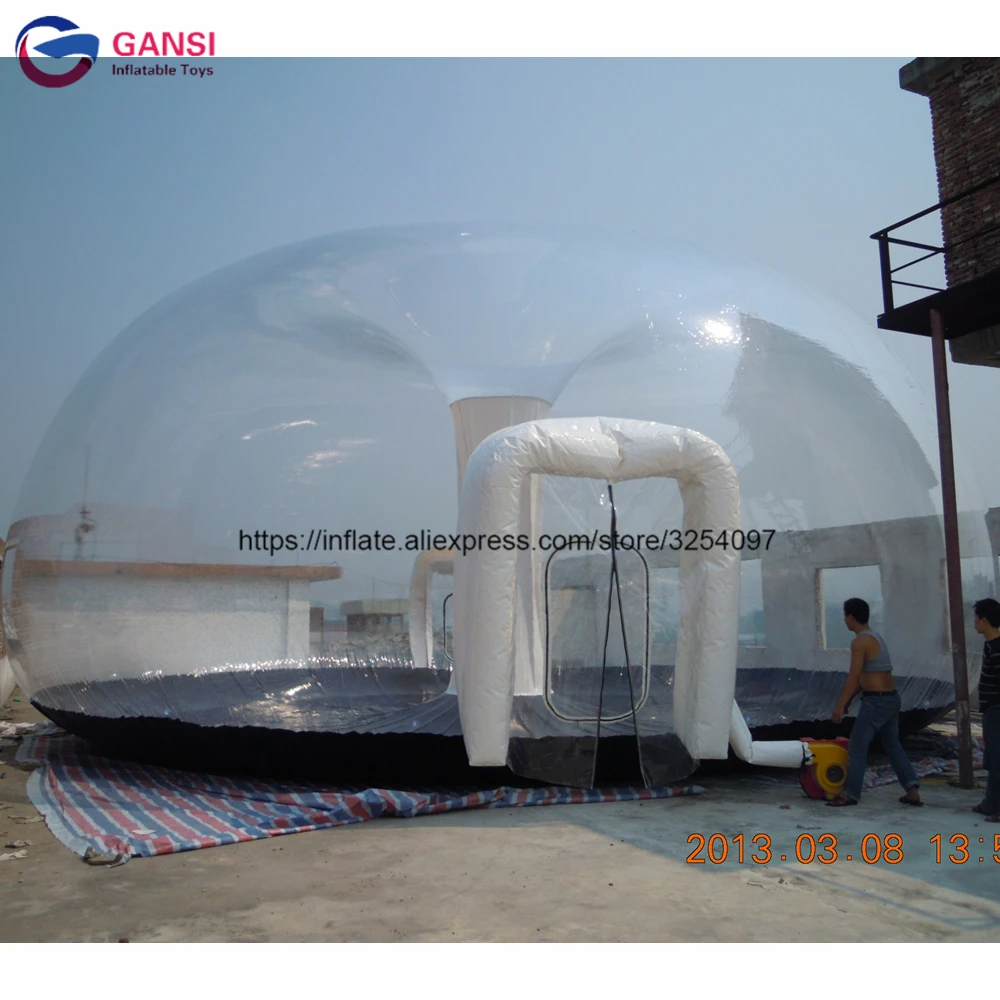  Outdoor rental 15m diameter inflatable igloo cover tent with tunnnel inflatable bubble dome tent fo