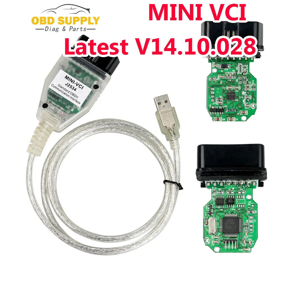 Мини VCI для Toyota TIS Techstream V14.10.028 MINI-VCI OBD2/OBDII 16pin диагностический инструмент