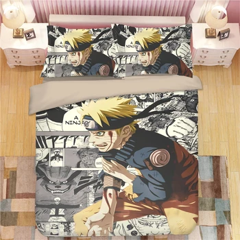 

Anime 3D Naruto Print Bedding Set Duvet Covers Pillowcases One Piece Comforter Bedding Sets Bedclothes Bed Linen 17