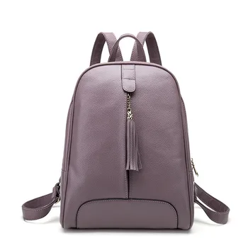 

2020 Women's Backpack Backpack Computer Female Tassel Zipper Street Casual Schoolbag Female