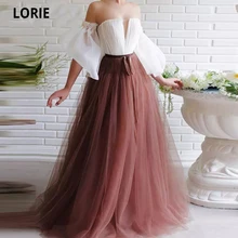 

LORIE Tulle Prom Dresses Long Off the Shoulder V-neck Beach Princess Evening Gowns Formal Party Special occasion Gown Customize