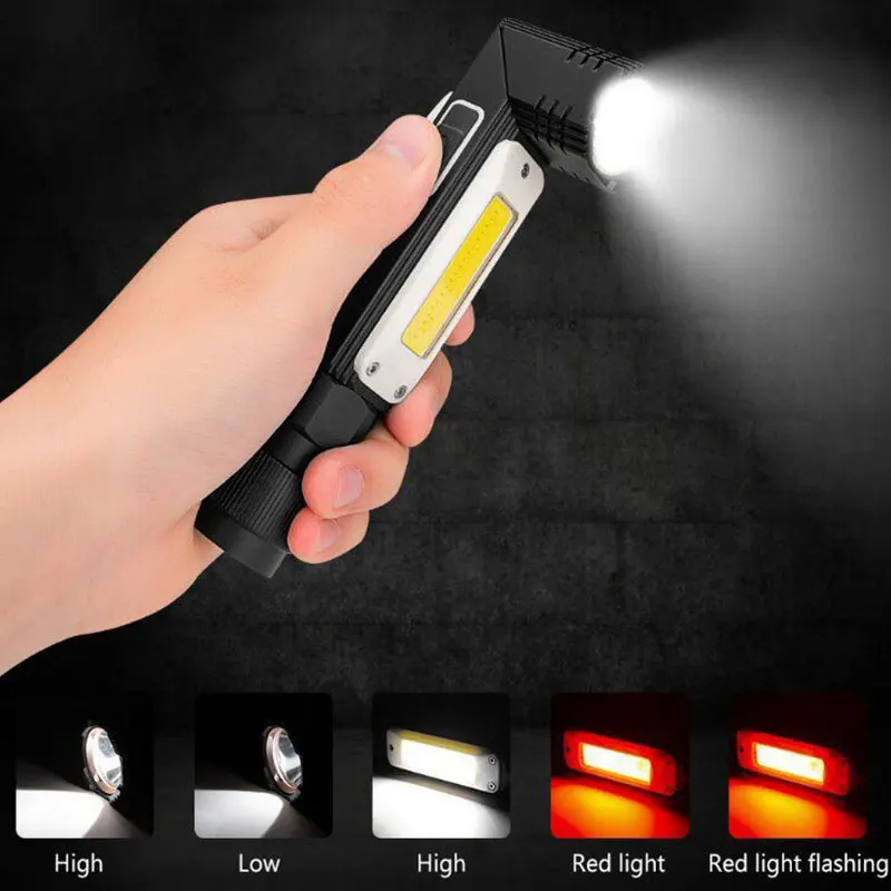 Новейший светодиодный головной светильник 360 градусов Регулировка Водонепроницаемый 90 градусов складной USB Перезаряжаемые флэш-светильник