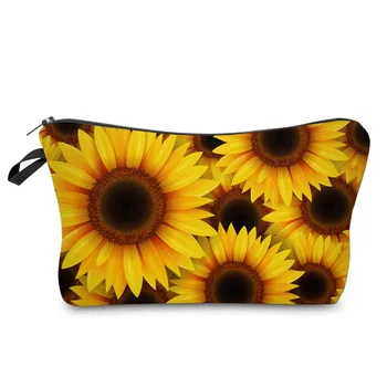 

Cheap Gift Bag for Kids Sunflower Women Storage Bag for Travel Lady Floral Fashion Cosmetic Bag Cute Makeup Bag Dropshipping