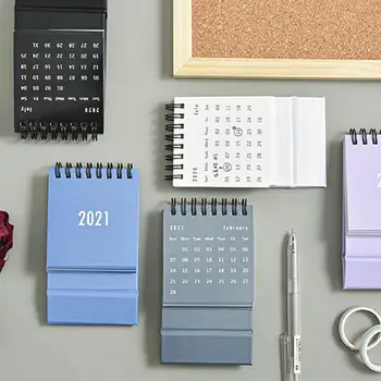 

Mini Desk Calendar Creative Desk Vertical Paper Multi-function Plan Mini Stationery Timetable Calendar Notebook Color Solid E1Q3