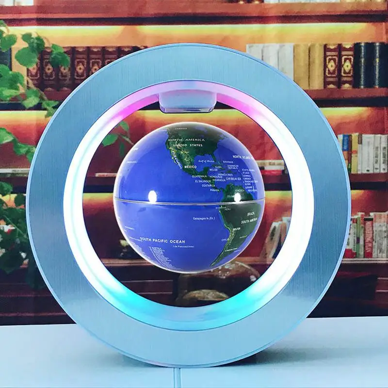 

TPFOCUS 4 Inches Round LED Floating Globe Magnetic Levitation Light Rechargeable Creative Gift for Home Desktop Decor 10.5cm