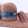 6Sets (6x50g+6x20g) Long Plush Mink Yarn Angora Rabbits Yarns Anti-pilling Hand Knitting Thread For Scarf Suitable for Woman 4