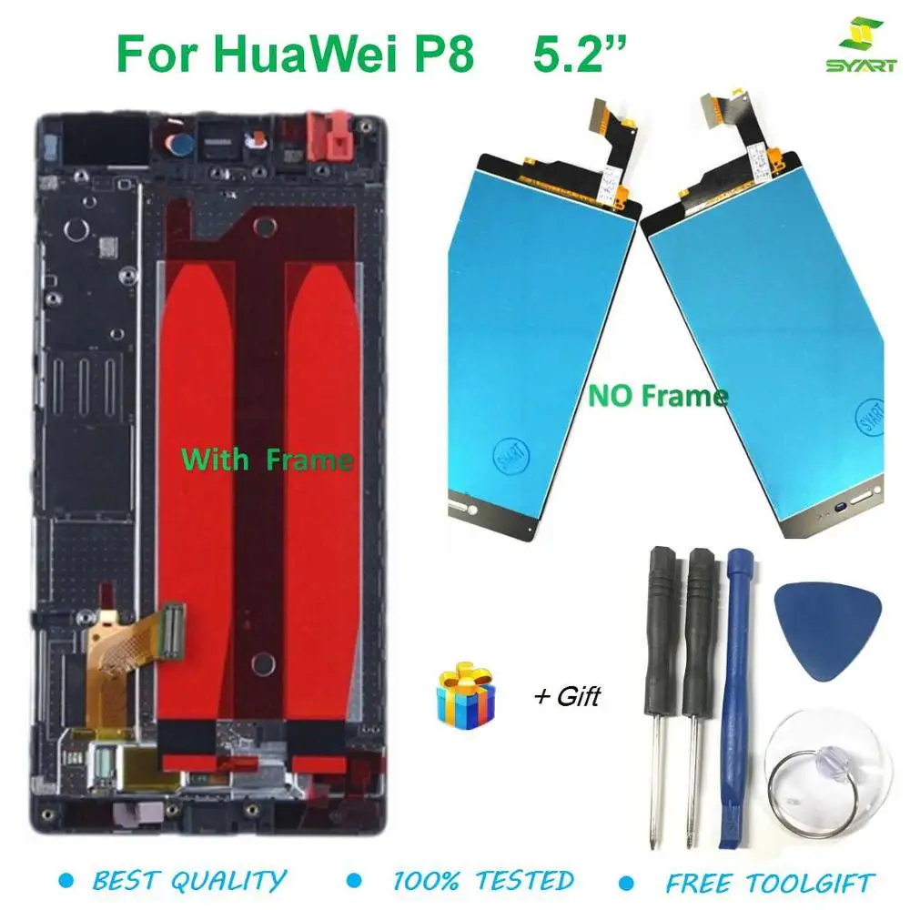 

5.2 " Frame lcd For Huawei P8 lcd GRA_L09 GRA_UL00 GRA-L09 GRA-UL00 Screen Display Digitizer Replacement for huawei p8 LCD