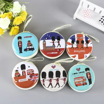 

Random Color Cartoon Prints Purse Portable Mini Zipper Hold Case Storage Girls Key Case Wallet Children Headset Bag Coin Bags