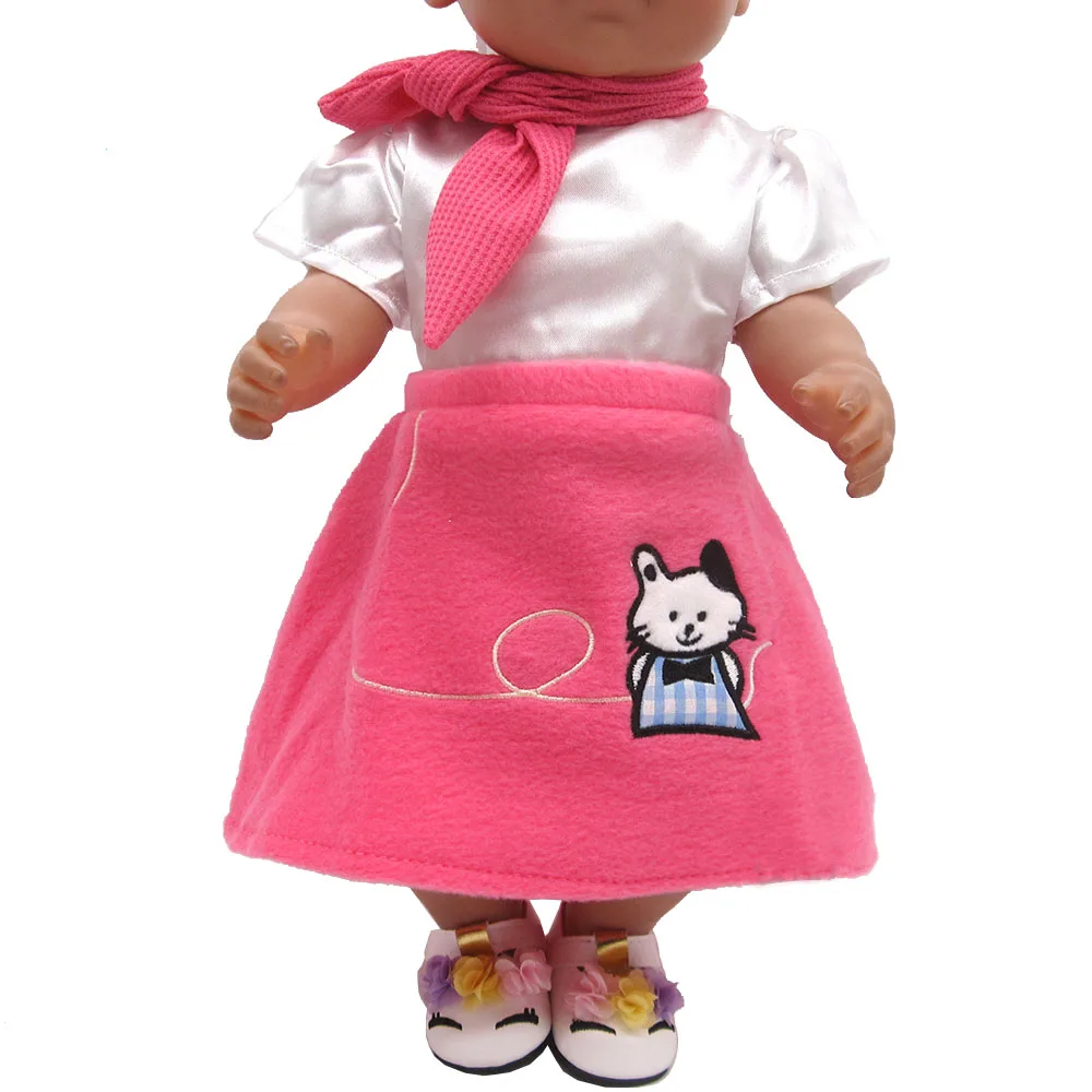 Clothes for Dolls Fits 45CM Toys American Doll Accessories Fashion Bow-Knot Dress Girl's gift