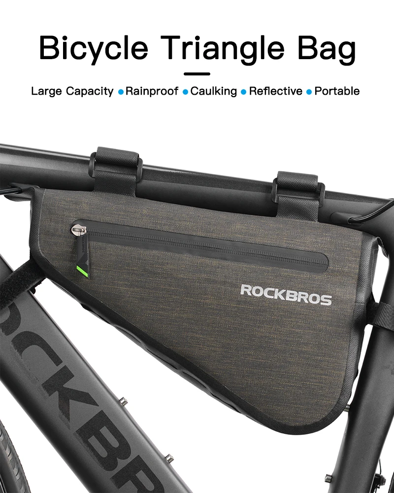 Flash Deal ROCKBROS Rainproof Bike Bag 5L 8L Big Capacity Frame Pannier Bag Triangle Pouch Waterproof Caulking Bicycle Bag Bike Accessories 0