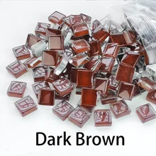 

Dark Brown,50pcs/bag, 1cm Ice Jade Mosaic Diy Cut-and-Paste Hand-Made Material Porcelain Jade Single Color Stone Granules