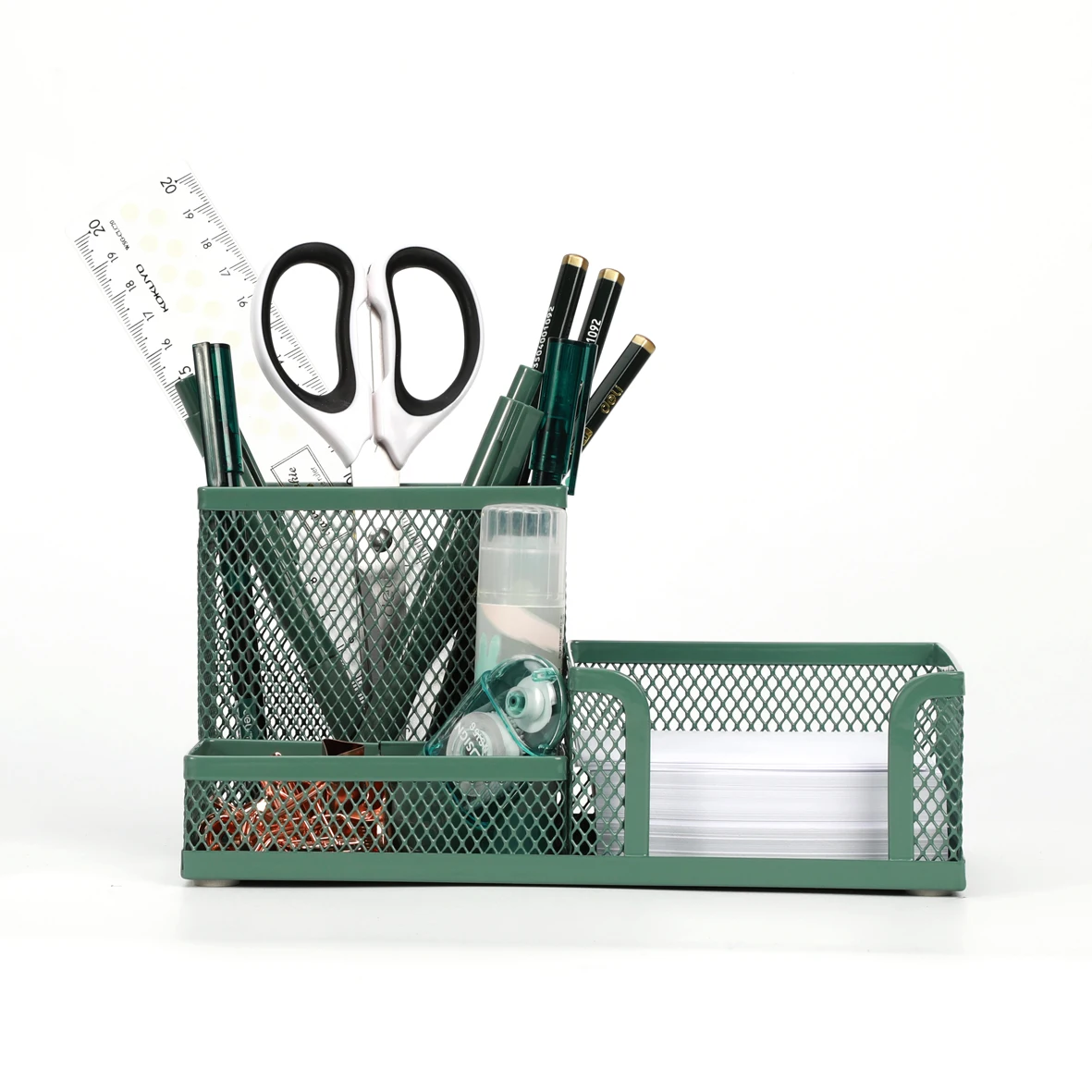 Mesh Desk Organizer Metal Office Storage Box with Compartment Stationery Holder Office Supplies 6