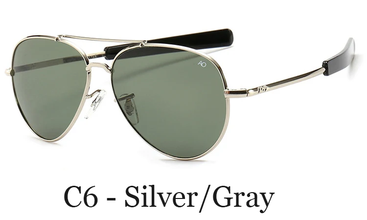 Роскошные армейские военные MacArthur авиационный стиль AO General солнцезащитные очки es американские оптические линзы из стекла мужские солнцезащитные очки es Oculos De Sol - Цвет линз: C6