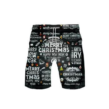 

Men's 3D Christmas Shorts 3D Board Trunks 2019 Summer New Quick Dry Christmas Men Hip Hop Short Pants Beach Wear
