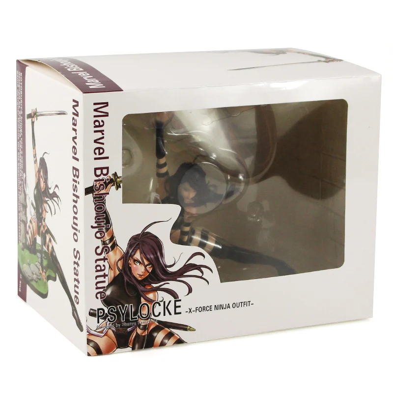 18 см X-men Psylocke фигурка игрушка X-Force костюм в стиле ниндзя статуя Сексуальная красивая модель куклы - Цвет: In Color Box