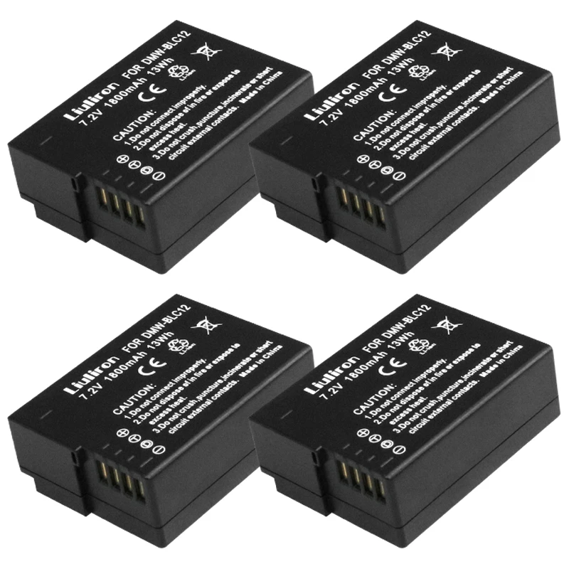 Аккумулятор 4x DMW-BLC12 DMW BLC12 BLC12PP BLC12E для камеры Panasonic Lumix DMC-GH2 FZ1000 FZ200 FZ300 G5 G6 G7 |