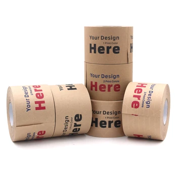 

2Rolls 72mmX90m Custom Printed Reinforced Kraft Water Activated Tape