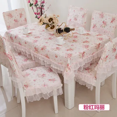 

Idyllic fabric rectangular table cloth, chair cover, chair cushion, dining chair cover, European chair cover, coffee table cloth