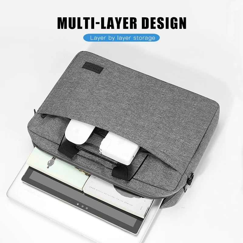 Bolsa do Portátil Bolsa de Ombro para hp Pasta 14 15.6 17 Macbook ar Xiaomi Huawei Lenovo Dell hp Bolsa Luva Case 15 Pro 13 13.3 - Imagem 4