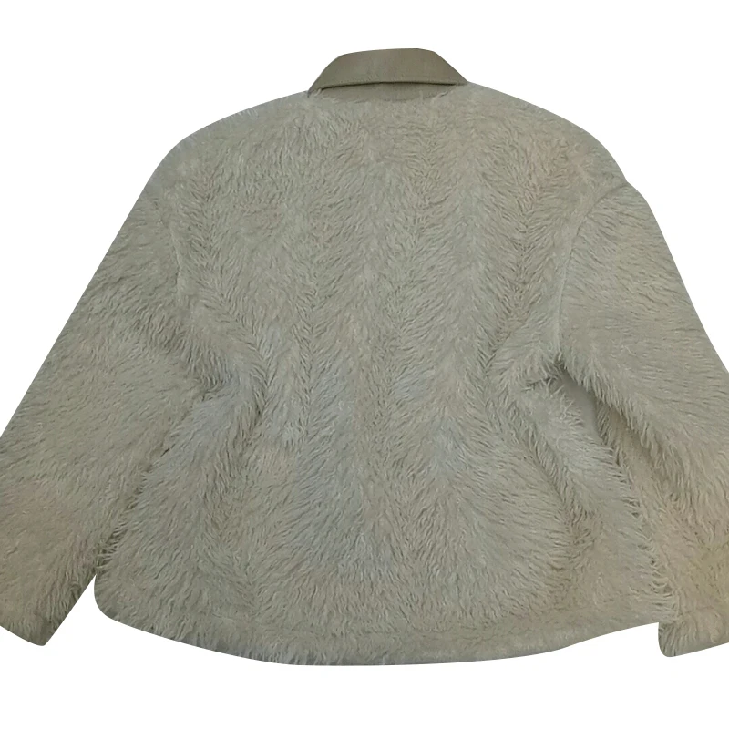 TWOTWINSTYLE пальто из искусственной кожи и овечьей шерсти в стиле пэчворк для женщин, воротник с лацканами, длинный рукав, на шнуровке, куртки