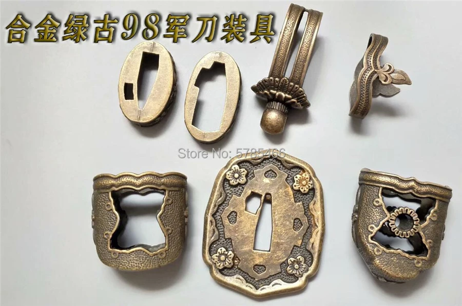 A Set Fitting Alloy Tsuba For Japanese Military Sword Katana